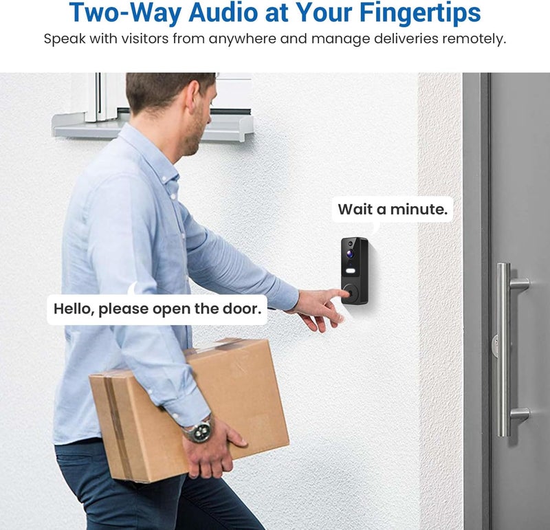 ClipBlur 1080p Wireless Video Doorbell Camera with Doorbell Receiver, Color Night Vision, 2-Way Talk, AI Human Detection and Alerts, 2.4G WiFi Only, Battery Powered, Cloud Storage (Sold Separately) - Image 4